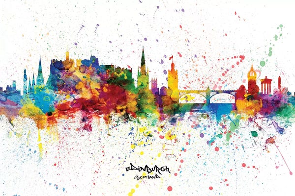 Scotland: Edinburgh Scotland Skyline Splash by Michael Tompsett