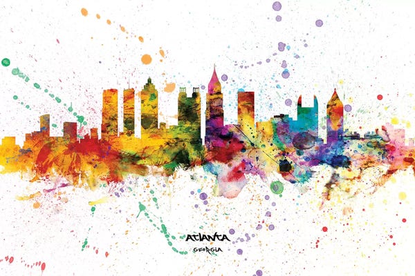 Georgia: Atlanta Georgia Skyline Splash by Michael Tompsett