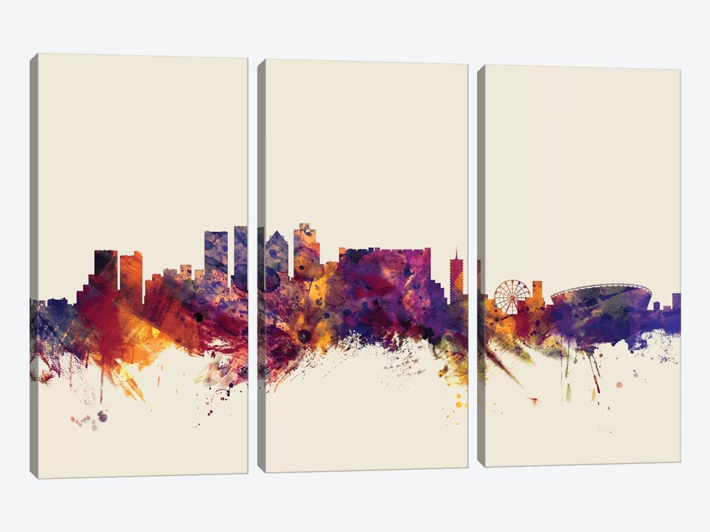 Cape Town, South Africa On Beige by Michael Tompsett 3-piece Canvas Artwork
