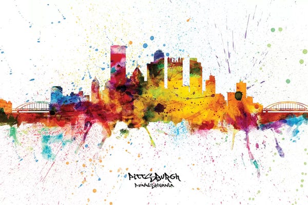 Pennsylvania: Pittsburgh Pennsylvania Skyline Splash by Michael Tompsett