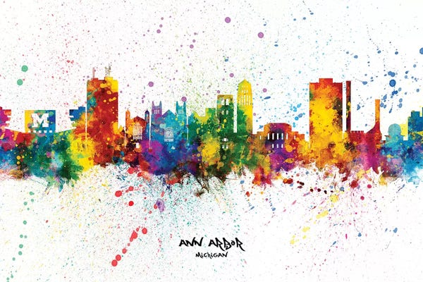 Ann Arbor Michigan Skyline Splash