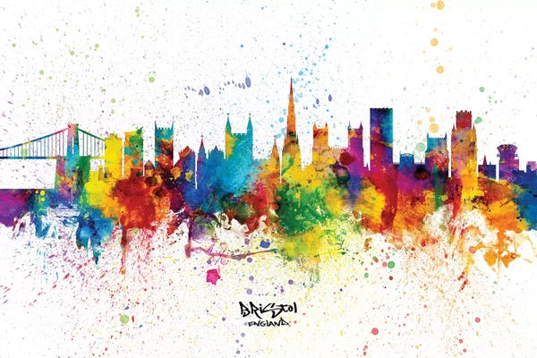 Bristol: Bristol England Skyline Splash by Michael Tompsett