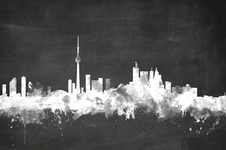 Blackboard Skyline Of  Toronto, Canada