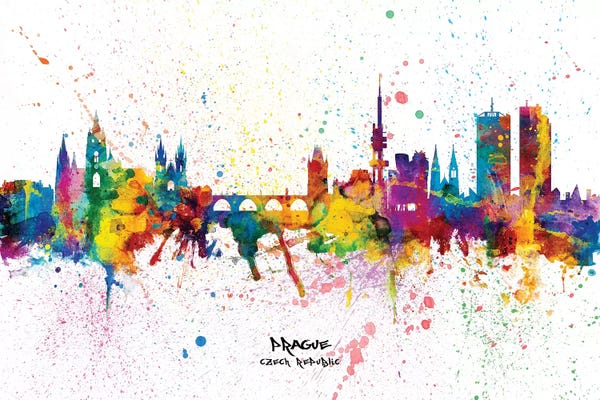 Czech Republic: Prague Czech Republic Skyline Splash by Michael Tompsett