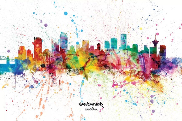 Michael Tompsett: Vancouver Canada Skyline Splash by Michael Tompsett