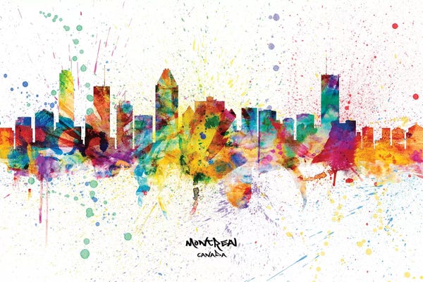 Montreal: Montreal Canada Skyline Splash by Michael Tompsett