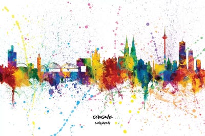 Cologne Germany Skyline Splash by Michael Tompsett canvas print
