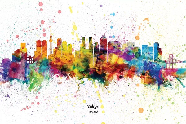 Tokyo: Tokyo Japan Skyline Splash by Michael Tompsett