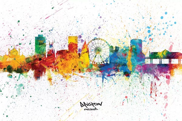 England: Brighton England Skyline Splash by Michael Tompsett