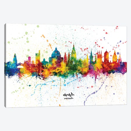 Oxford England Skyline Splash Canvas Print #MTO2333} by Michael Tompsett Canvas Wall Art
