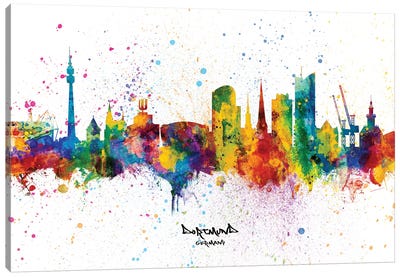 Dortmund Germany Skyline Splash Canvas Art Print