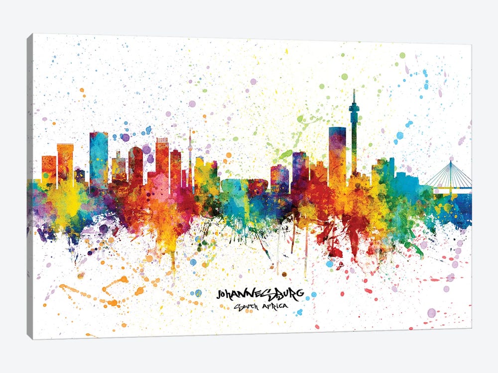 Johannesburg South Africa Skyline Splash by Michael Tompsett 1-piece Art Print