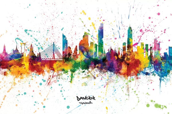 Thailand: Bangkok Thailand Skyline Splash by Michael Tompsett