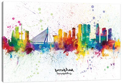 Rotterdam Netherlands Skyline Splash Canvas Art Print