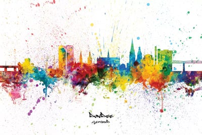 Dundee Scotland Skyline Splash by Michael Tompsett art print