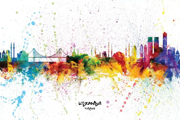 Turkey: Istanbul Turkey Skyline Splash by Michael Tompsett