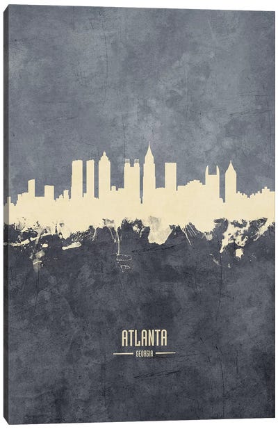 Atlanta Georgia Skyline Grey Canvas Art Print - Atlanta Skylines