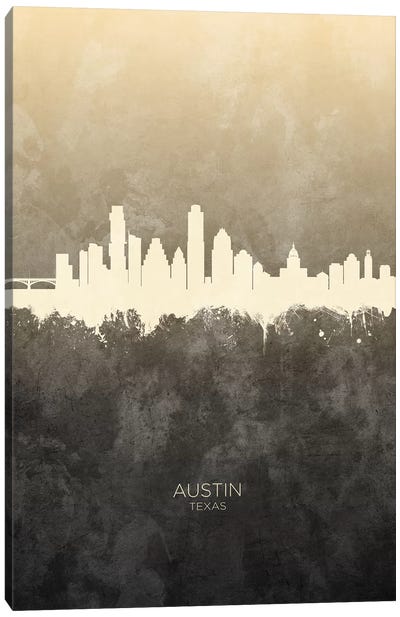 Austin Texas Skyline Taupe Canvas Art Print - Austin Art