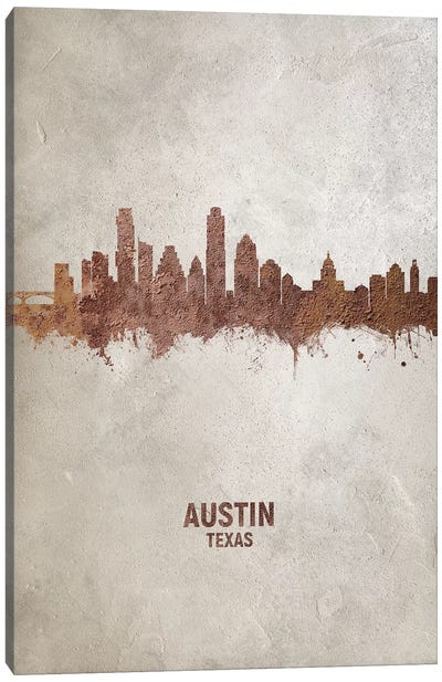 Austin Texas Skyline Rust Canvas Art Print - Texas Art