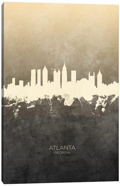 Atlanta Georgia Skyline Taupe Canvas Art Print - Georgia Art