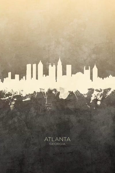 Georgia: Atlanta Georgia Skyline Taupe by Michael Tompsett