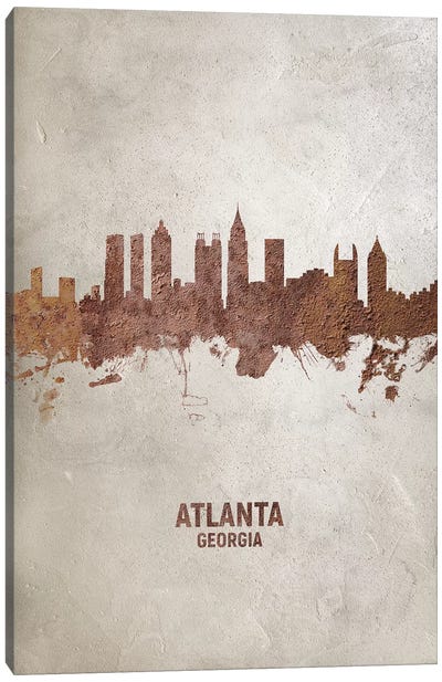Atlanta Georgia Skyline Rust Canvas Art Print - Georgia Art
