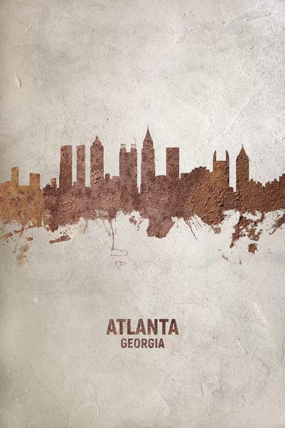 Georgia: Atlanta Georgia Skyline Rust by Michael Tompsett