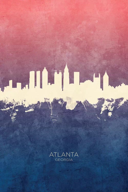 Atlanta Georgia Skyline Blue Rose