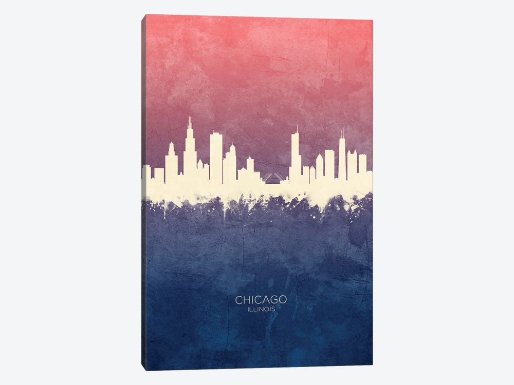 Chicago Illinois Skyline Blue Rose by Michael Tompsett 1-piece Art Print