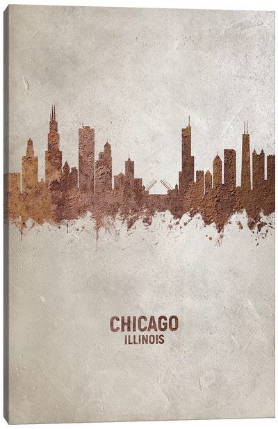 Chicago Illinois Skyline Rust Canvas Art Print - Chicago Skylines