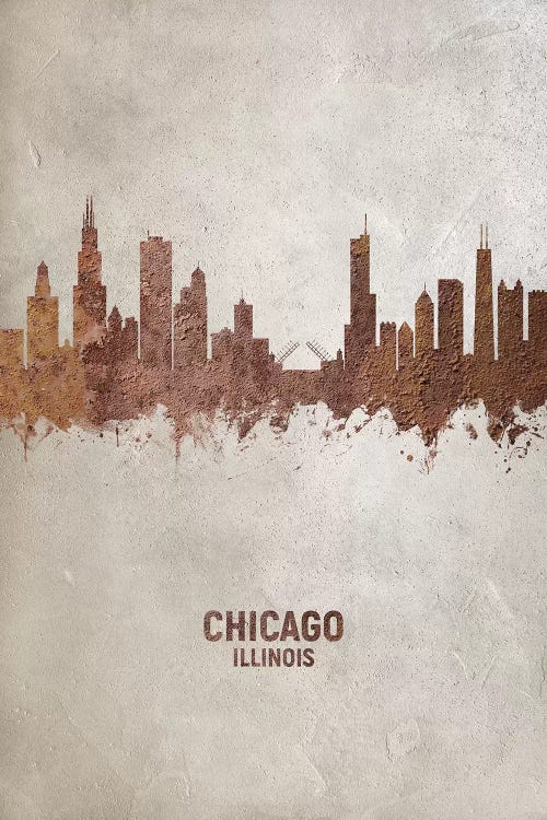 Chicago Illinois Skyline Rust
