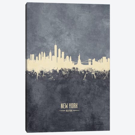 New York New York Skyline Grey Canvas Print #MTO2418} by Michael Tompsett Canvas Print