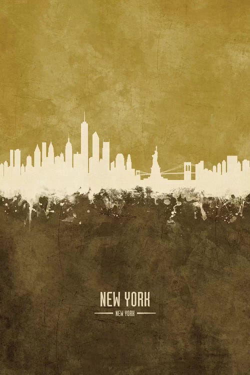 New York New York Skyline Ochre