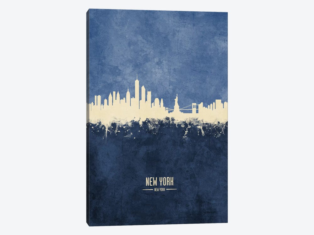 New York New York Skyline Navy by Michael Tompsett 1-piece Art Print