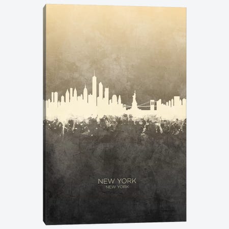 New York New York Skyline Taupe Canvas Print #MTO2423} by Michael Tompsett Canvas Artwork