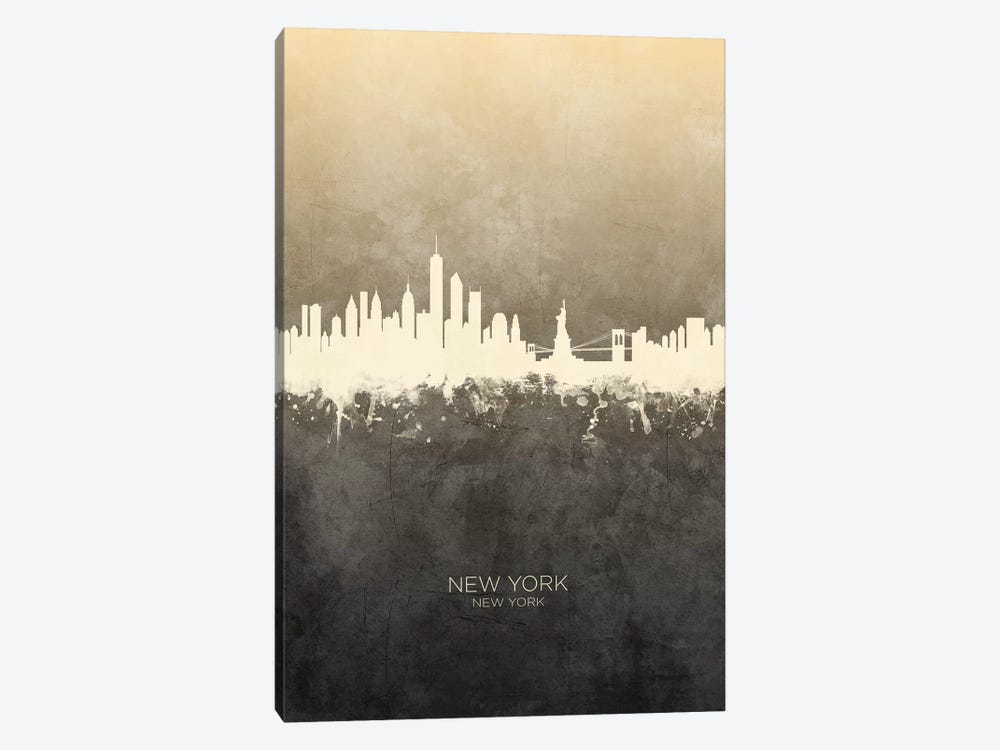 New York New York Skyline Taupe by Michael Tompsett 1-piece Art Print
