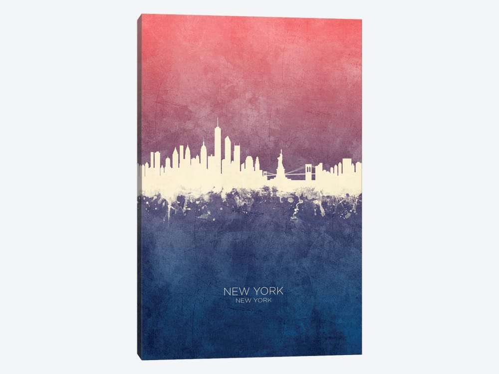 New York New York Skyline Blue Rose by Michael Tompsett 1-piece Art Print