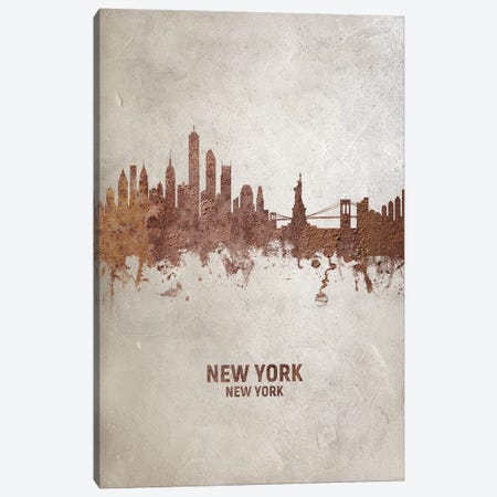 New York New York Skyline Rust Canvas Print #MTO2426} by Michael Tompsett Art Print