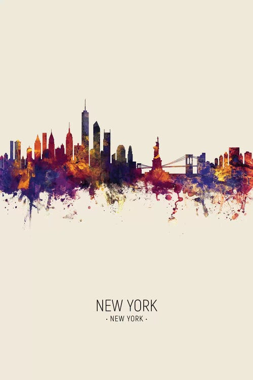 New York Skyline Fall by Michael Tompsett wall art