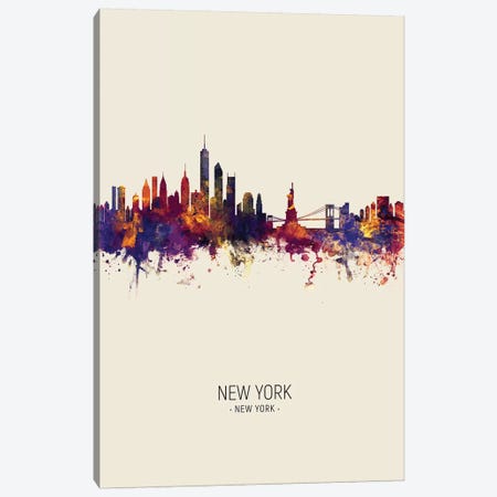 New York Skyline Fall Canvas Print #MTO2430} by Michael Tompsett Canvas Art Print