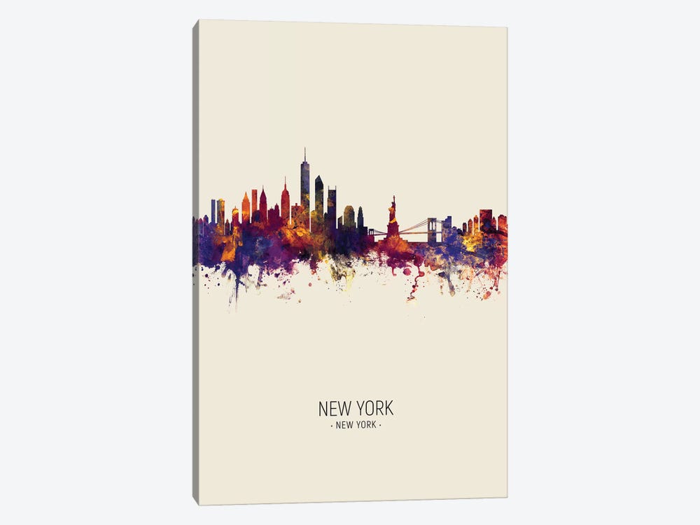 New York Skyline Fall by Michael Tompsett 1-piece Art Print