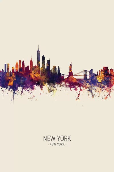 New York City Skylines: New York Skyline Fall by Michael Tompsett