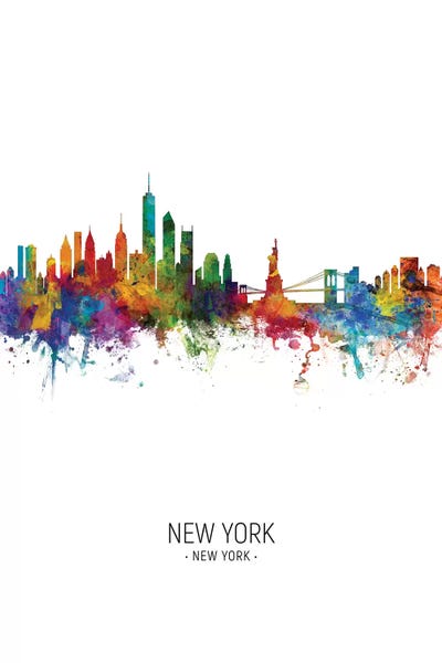 New York City Skylines: New York Skyline Portrait by Michael Tompsett