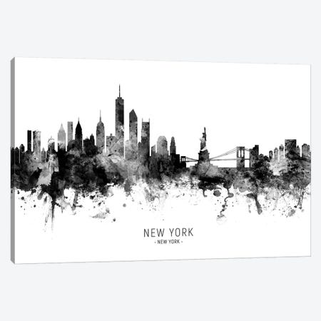 New York Skyline Black And White Canvas Print #MTO2434} by Michael Tompsett Canvas Art