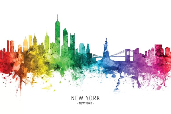 Sculptures & Statues: New York Skyline Rainbow by Michael Tompsett