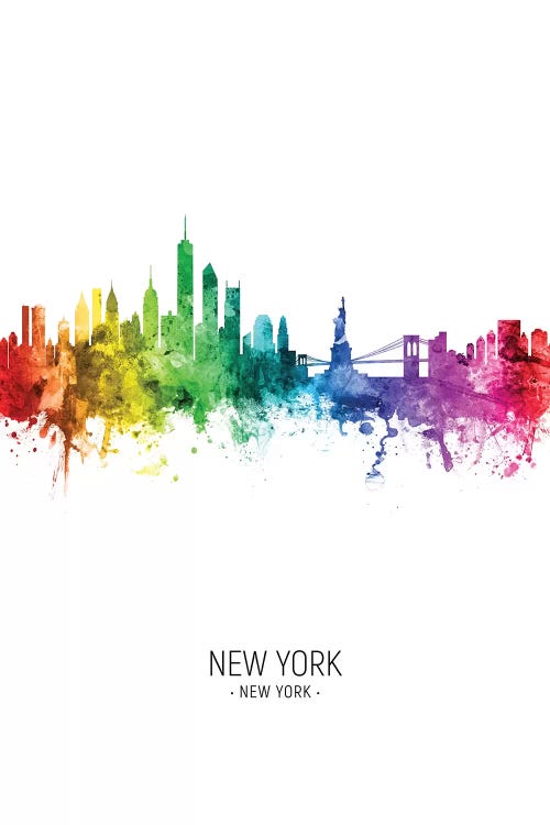 New York Skyline Rainbow Tall