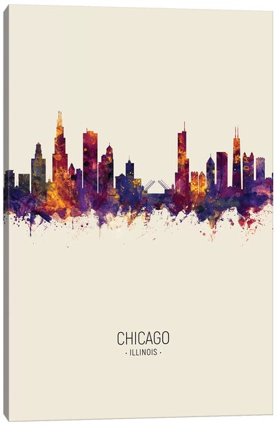 Chicago Illinois Skyline Fall Canvas Art Print - Chicago Skylines