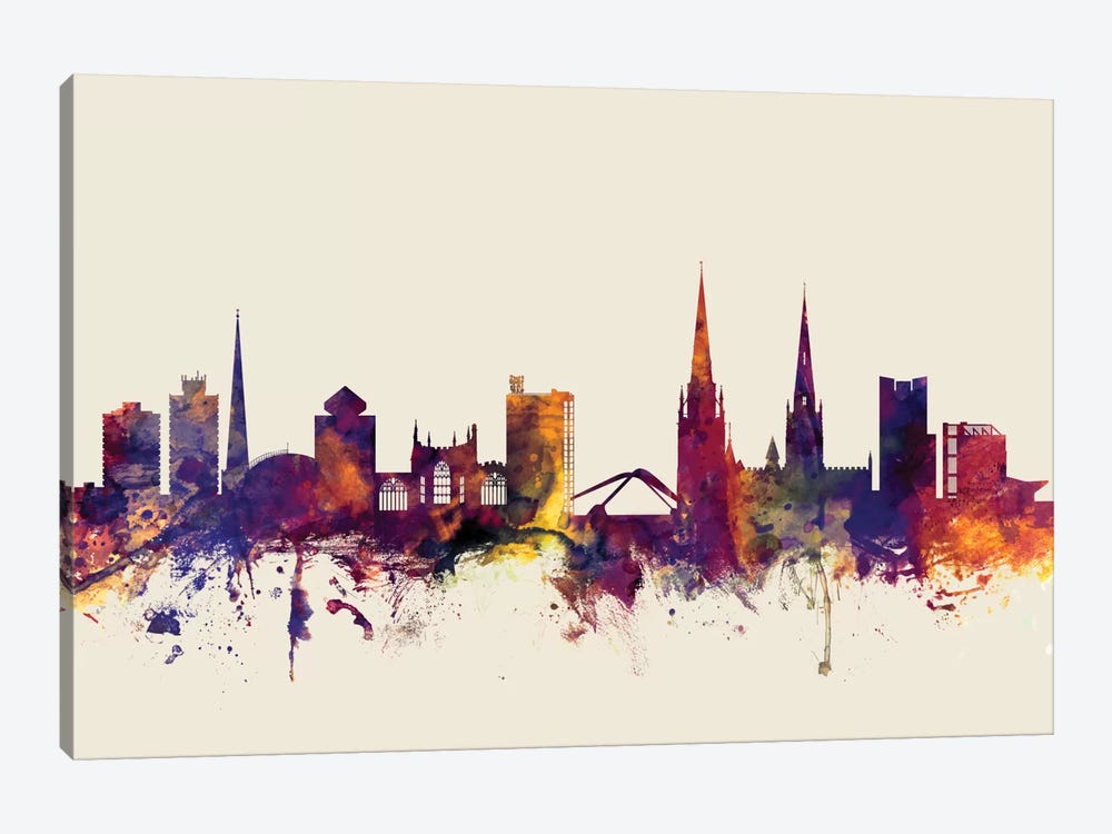 Coventry, England, United Kingdom On Beige by Michael Tompsett 1-piece Canvas Artwork