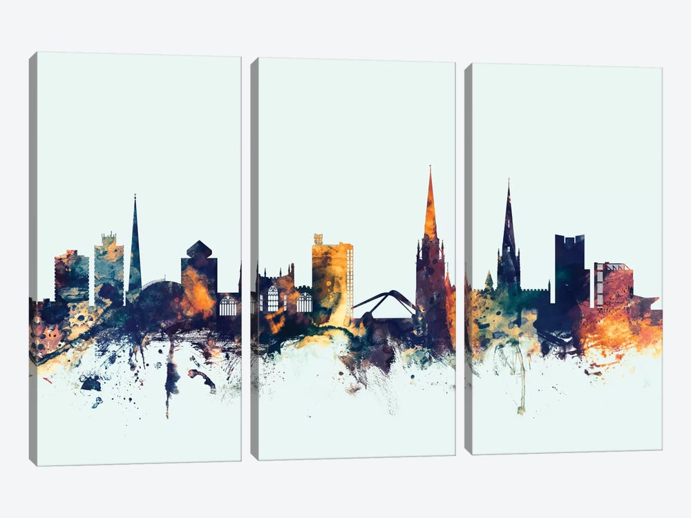 Coventry, England, United Kingdom On Blue by Michael Tompsett 3-piece Canvas Print