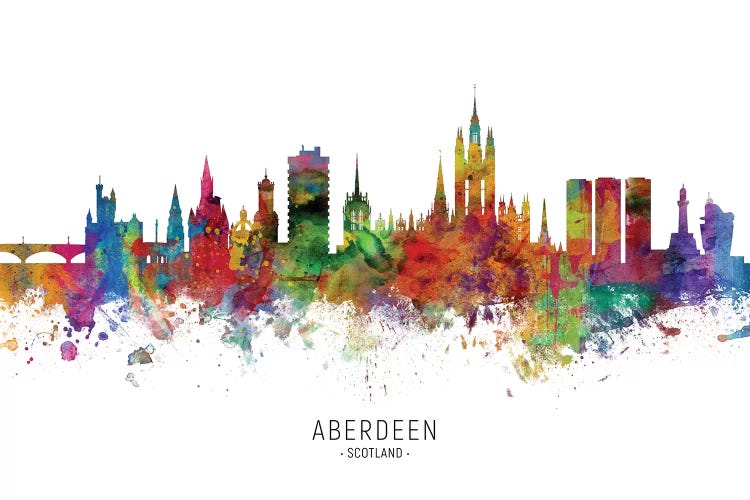 Aberdeen Scotland Skyline City Name